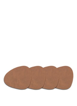 LIND DNA Curve Nupo onderzetter van leer set van 4 Bruin - Deal
