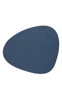 LIND DNA Table Mat Curve placemat van leer 37 x 44 cm Donkerblauw - Deal