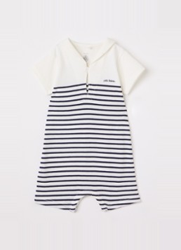 Petit Bateau Meisjes Babypak met streepprint in de kleur Donkerblauw, maat: 3M=62
