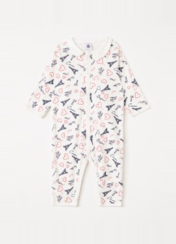 Petit Bateau Jongens Babypak met print in de kleur Gebroken wit, maat: 18M=80