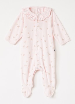 Petit Bateau Meisjes Babypak van fluweel met bloemenprint in de kleur Roze, maat: NAI=50