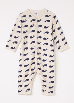 Petit Bateau Meisjes Babypak met print in de kleur Lichtgrijs, maat: 18M=80