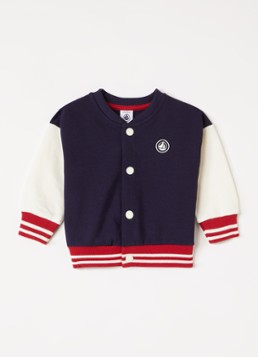 Petit Bateau Jongens Baseball jack met logo in de kleur Donkerblauw, maat: 18M=80