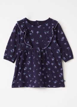 Petit Bateau Meisjes Jurk met bloemenprint in de kleur Donkerblauw, maat: 18M=80