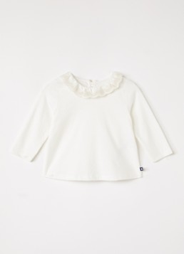 Petit Bateau Meisjes T-shirt met kraag in de kleur Beige, maat: 6M=68