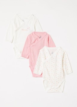 Petit Bateau Meisjes Romper met print in giftbox 3-delig in de kleur Gebroken wit, maat: NAI=50