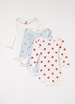 Petit Bateau Meisjes Ster romper 3-delig in de kleur Wit, maat: 24M=86