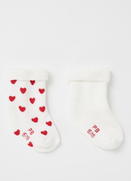 Petit Bateau Jongens Babysokken met print in 2-pack in de kleur Wit, maat: 6/12M