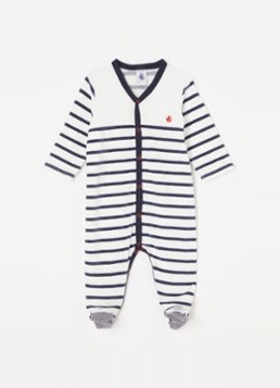 Petit Bateau Jongens Babypak met streepprint in de kleur Gebroken wit, maat: 68