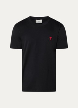 AMI Paris Heren T-shirt met logoborduring in de kleur Zwart, maat: S