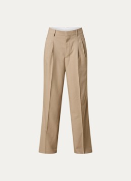 AMI Paris Dames High waist wide fit pantalon van scheerwol in de kleur Beige, maat: 40