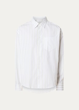 AMI Paris Heren Regular fit overhemd met streepprint in de kleur Wit, maat: L