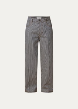AMI Paris Heren Balloon fit jeans met streepprint in de kleur Indigo, maat: 32
