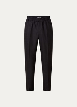 AMI Paris Heren Straight fit pantalon van wol met steekzakken in de kleur Zwart, maat: S