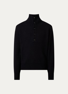 AMI Paris Heren Grofgebreide trui van merino wol in de kleur Zwart, maat: M