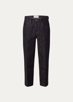 AMI Paris Heren Parisian straight fit jeans met donkere wassing in de kleur Indigo, maat: 34