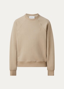AMI Paris Heren Tonal sweater met ronde hals in de kleur Khaki, maat: S
