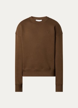 AMI Paris Heren Sweater met logo in de kleur Bruin, maat: L
