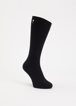 AMI Paris Heren Ribgebreide sokken met logoborduring in de kleur Zwart, maat: 43-46