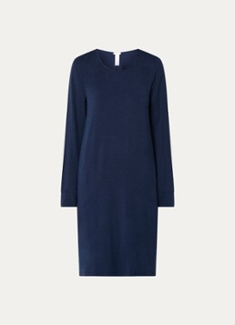 Hanro Dames Natural Elegance nachthemd met steekzakken in de kleur Donkerblauw, maat: XL