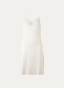 Hanro Dames Azelia slipdress met details van kant in de kleur Gebroken wit, maat: S