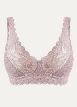 Hanro Dames Moments bralette van kant in de kleur Oudroze, maat: 80C