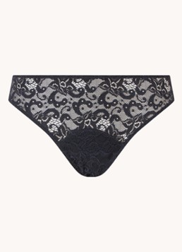 Hanro Dames Moments slip van kant in de kleur Zwart, maat: L