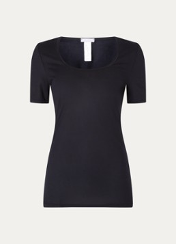 Hanro Dames Ultralight T-shirt met ronde hals in de kleur Zwart, maat: L