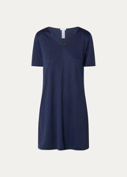 Hanro Dames Nachthemd met V-hals in de kleur Donkerblauw, maat: S