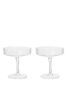 Ferm LIVING Ripple champagneglas set van 2 Transparant - Deal