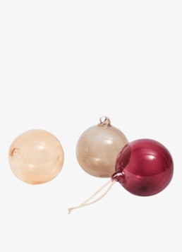 Ferm LIVING Kerstbal 10 cm set van 3 Multicolor