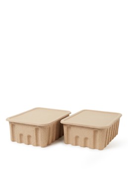Ferm LIVING Paper pulp L opbergdoos set van 2 Beige - Deal