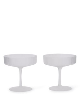 Ferm LIVING Ripple champagneglas set van 2 Wit - Deal