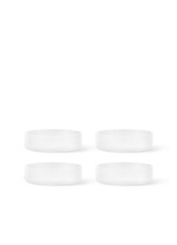 Ferm LIVING Ripple kom 12,2 cm set van 4 Wit - Deal