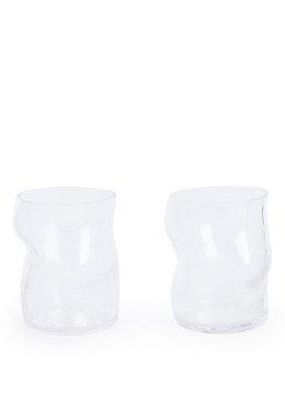 Ferm LIVING Dimple drinkglas 27 cl set van 2 Transparant - Deal