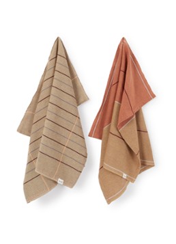 Ferm LIVING Ito theedoek van katoen 70 x 50 cm set van 2 Camel - Deal