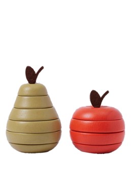 Ferm LIVING Stacking Appel en Peer stapelset in de kleur Rood, maat: Set