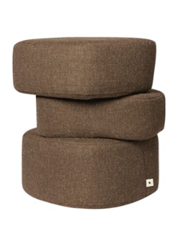 Ferm LIVING Plyo poef 43 x 46 cm Donkerbruin - Deal