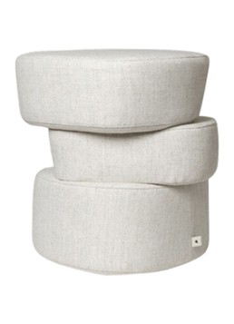 Ferm LIVING Plyo poef 43 x 46 cm Gebroken wit - Deal