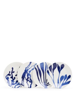 Royal Doulton Pacific ontbijtbord 24 cm set van 4 Kobaltblauw - Deal