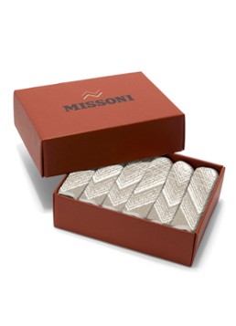 Missoni Marea gastendoek - 30 x 30 cm set van 6 in geschenkverpakking Grijs - Deal