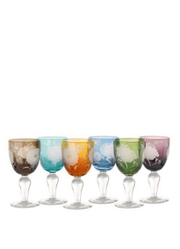 POLSPOTTEN Peony wijnglas set van 6 Multicolor
