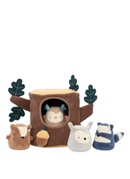 Sebra Builders Teeny Toes houten vormenstoof speelgoed in de kleur Donkerbruin
