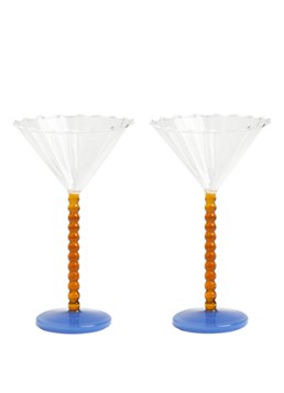 &klevering Perle coupe champagne glas set van 2 Transparant - Deal