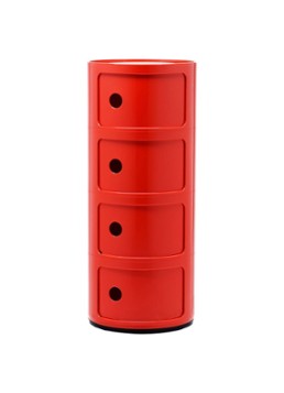 Kartell Componibili kast extra large (4 comp.) Ø32 cm Rood