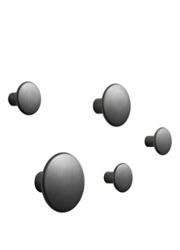 Muuto The Dots Metal haak set van 5 Zwart