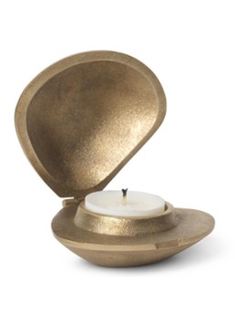 Ferm LIVING Clam waxinelichthouder Goud