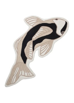 Broste Copenhagen Koi Vis vloerkleed 130 x 97 cm Zwart