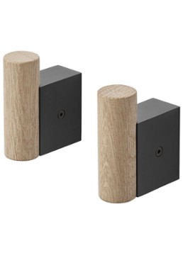 Muuto Attach wandhaak 6,3 cm set van 2 Zwart