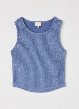 AI&KO Meisjes Daira top met structuur in de kleur Blauw, maat: 8J=128